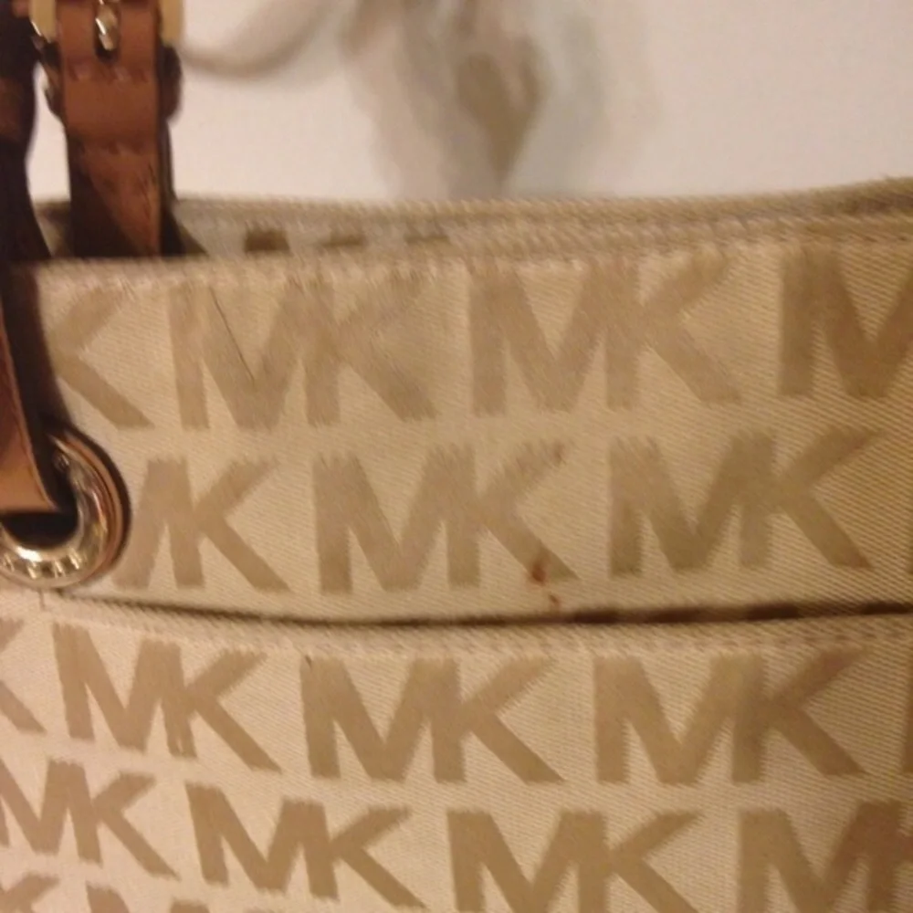 Gold Michael Kors monogram tote